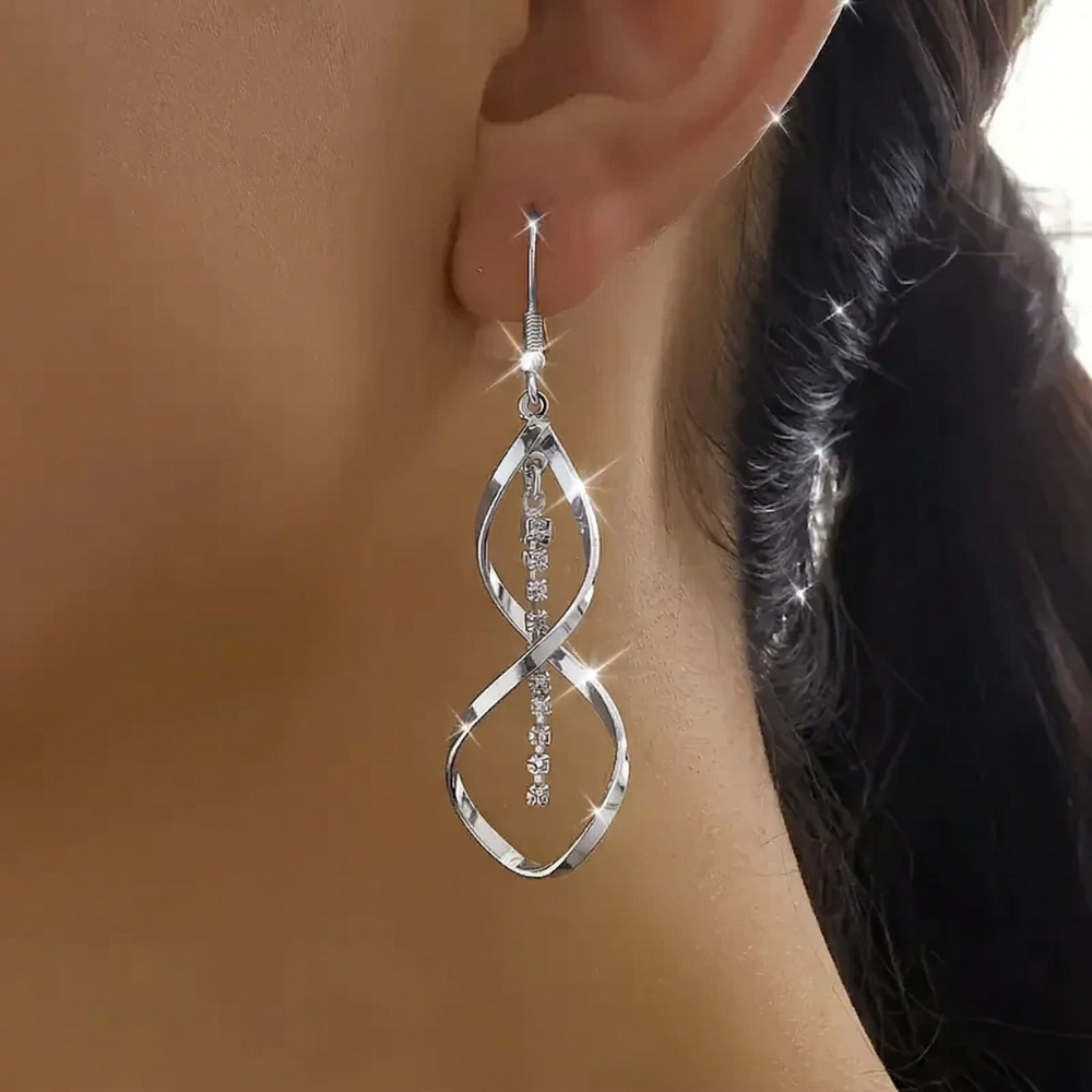 Orecchini a Spirale Sunbeam | Oro Bianco