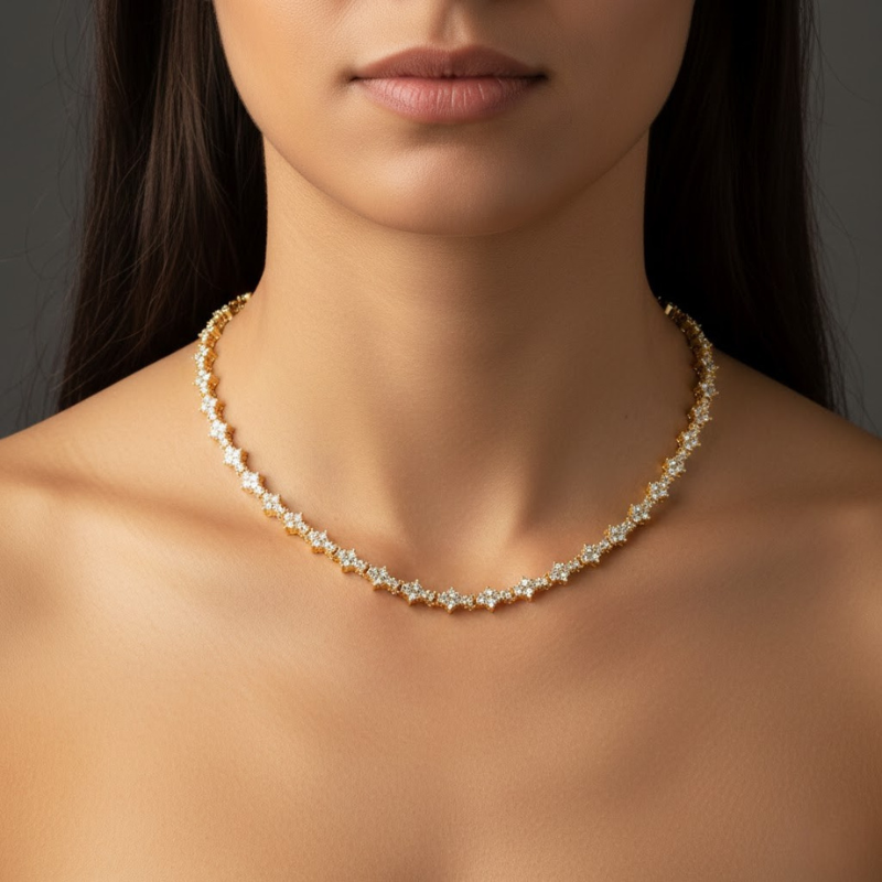 Collana Tennis Classica | Oro Bianco