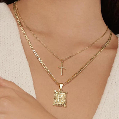 Collana Iniziale Incrociata | Oro