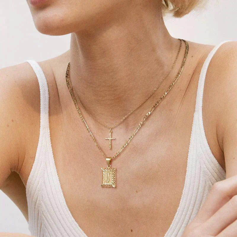 Collana Iniziale Incrociata | Oro