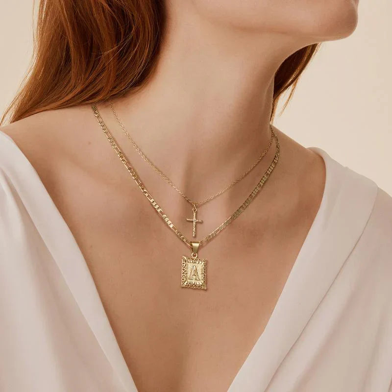 Collana Iniziale Incrociata | Oro