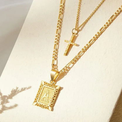Collana Iniziale Incrociata | Oro