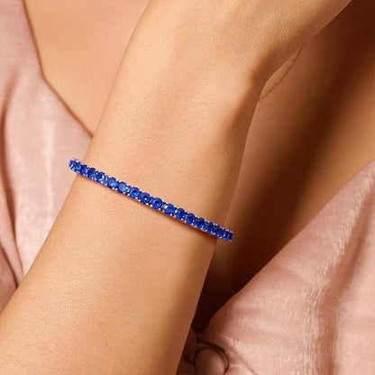 Bracciale Tennis Zaffiro | Oro Bianco
