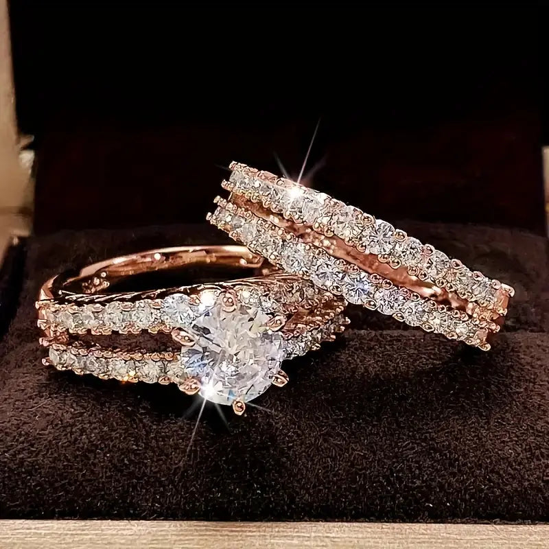 Set di Anelli Eterna Radiance | Oro Bianco
