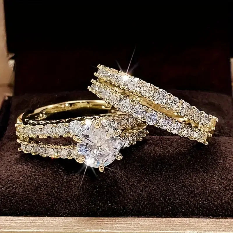 Set di Anelli Eterna Radiance | Oro Bianco