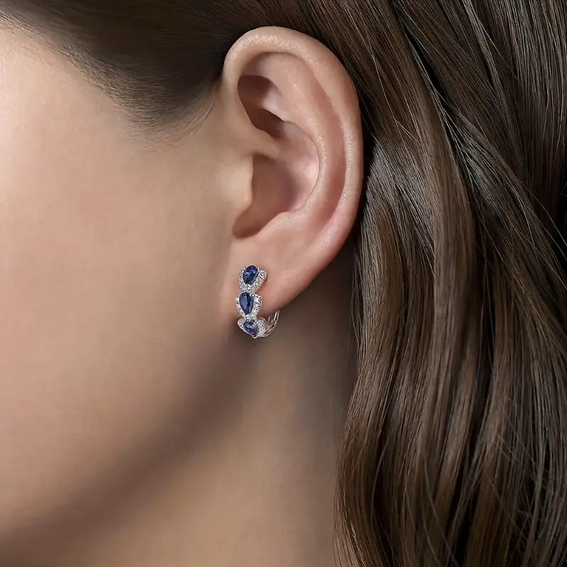 Orecchini Royal Sapphire Crest | Oro Bianco