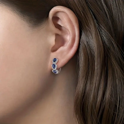 Orecchini Royal Sapphire Crest | Oro Bianco