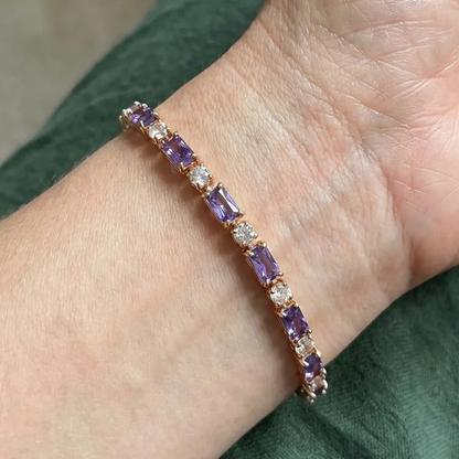 Bracciale Tennis Prisma Ametista | Oro Rosa