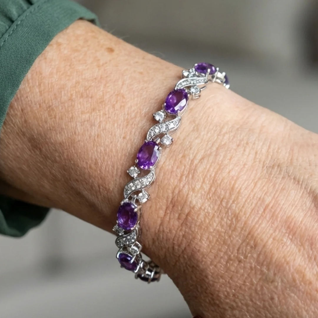 Bracciale Giada Valethyst | Oro Bianco