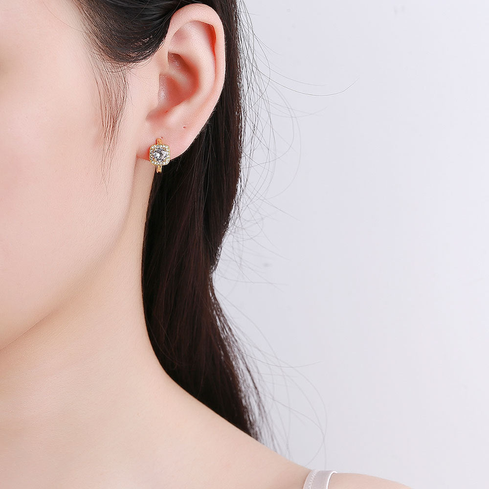 Orecchini Quadrati Nadine | Oro Bianco