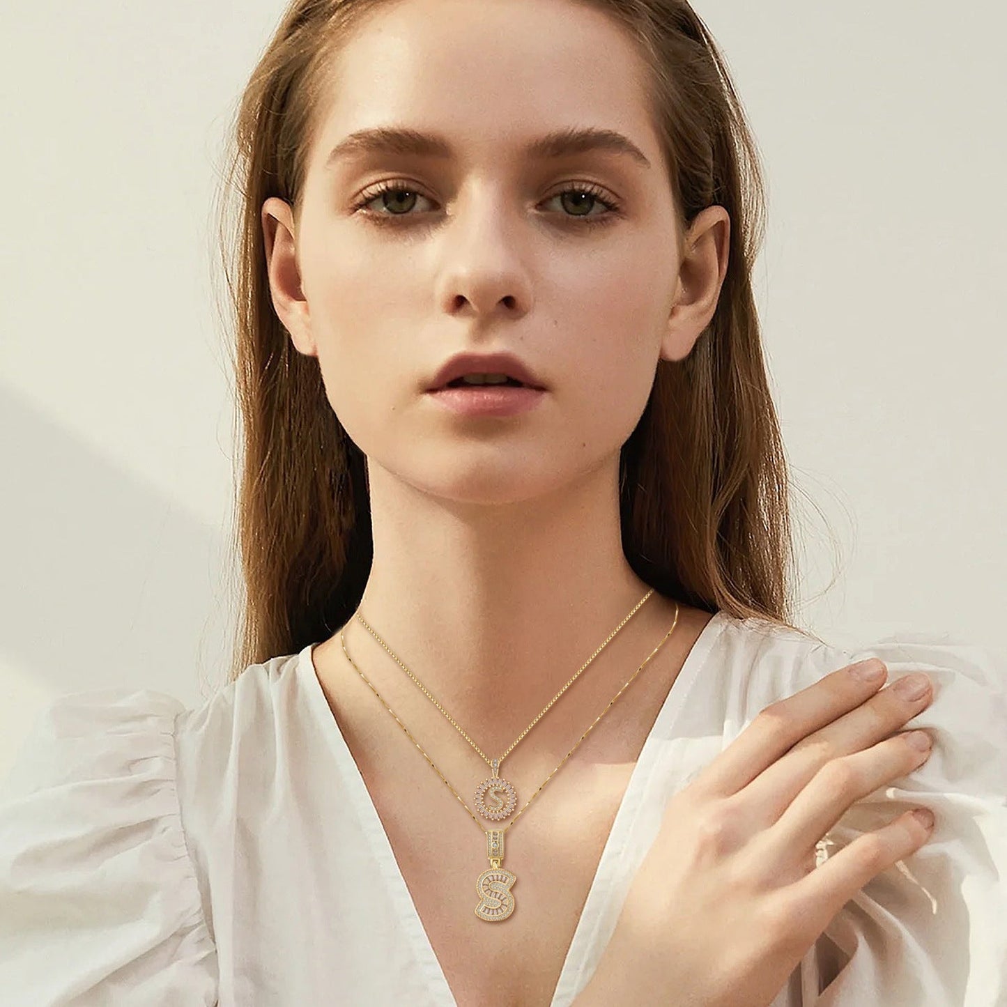 Collana con Iniziale Pavé | Oro