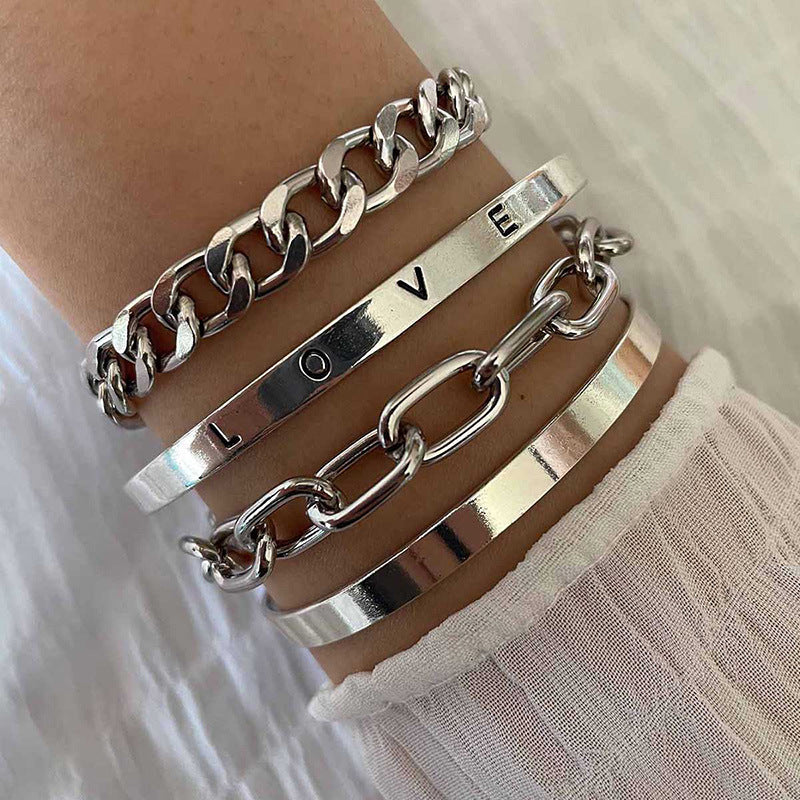 Set di Bracciali Elan Mercer | Oro Bianco