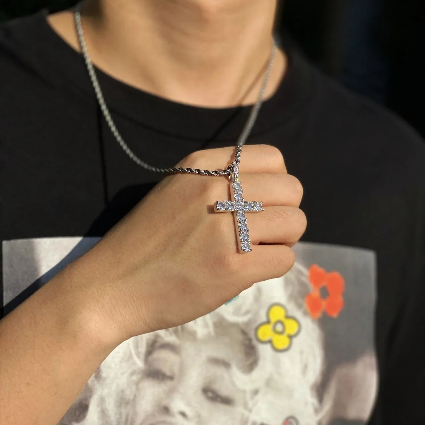 Collana Croce | Oro Bianco