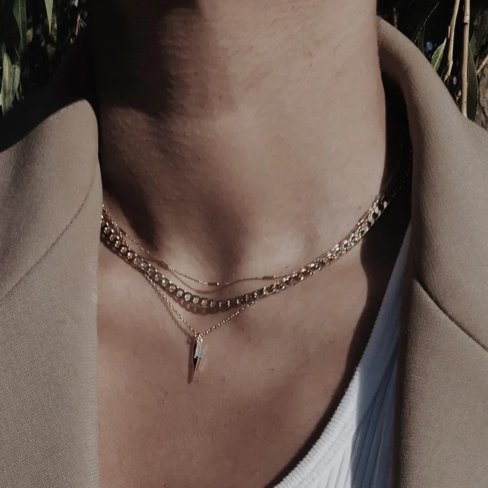 Collana a Maglie Piatte | Oro Bianco