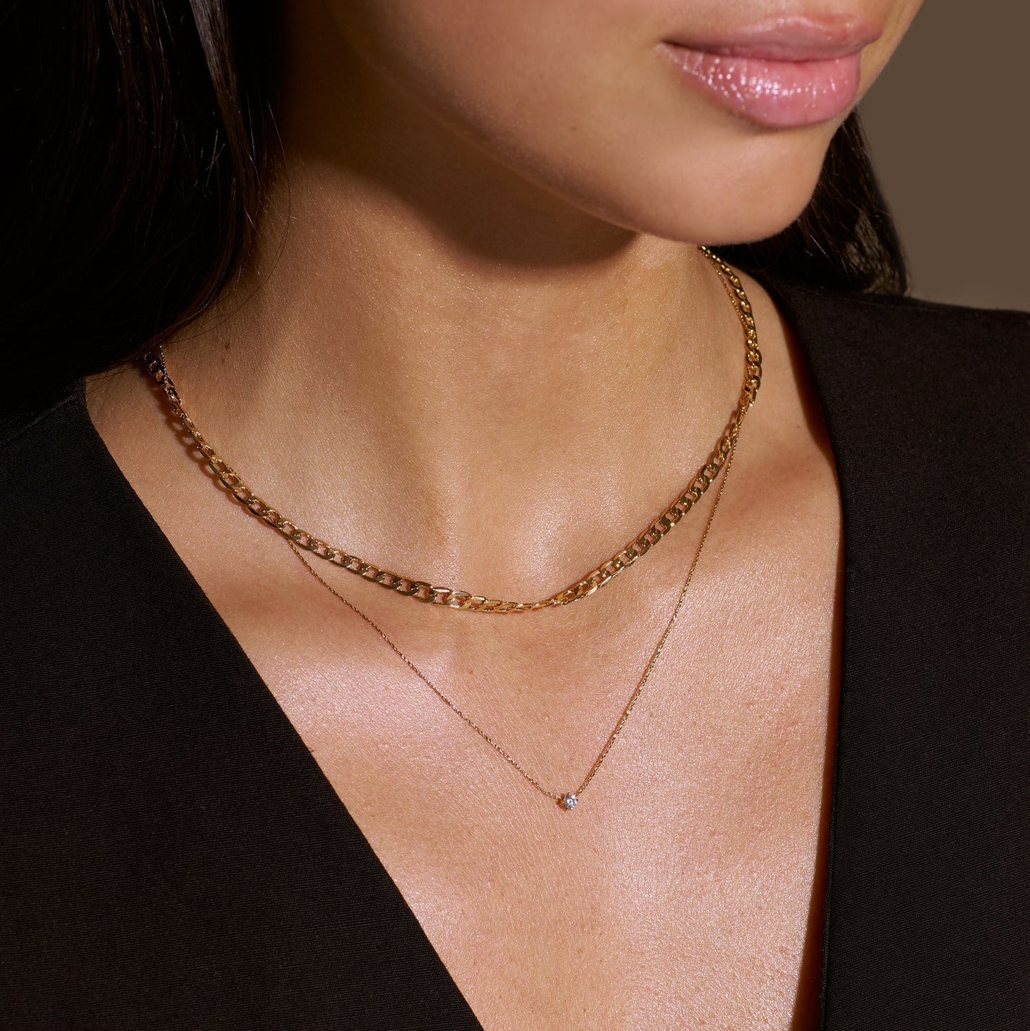 Collana a Maglie Piatte | Oro Bianco