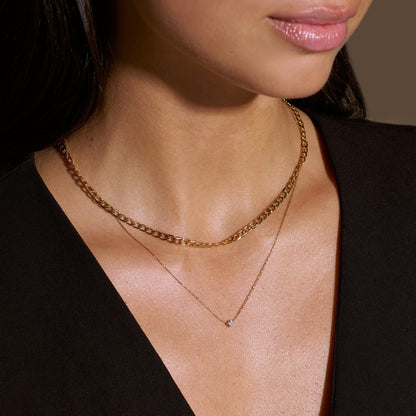 Collana a Maglie Piatte | Oro Bianco