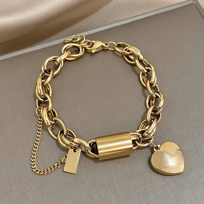 Bracciale Chunky Avvolgente | Oro Bianco