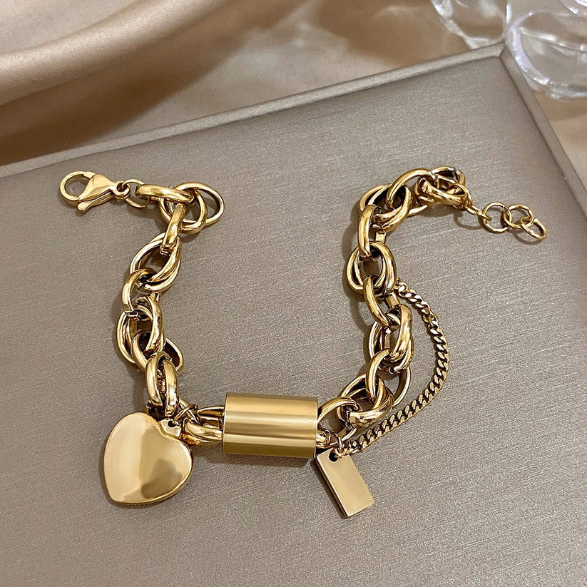 Bracciale Chunky Avvolgente | Oro Bianco