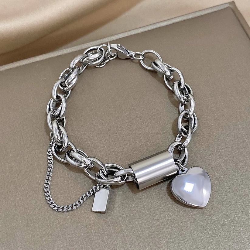 Bracciale Chunky Avvolgente | Oro Bianco
