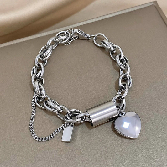 Bracciale Chunky Avvolgente | Oro Bianco