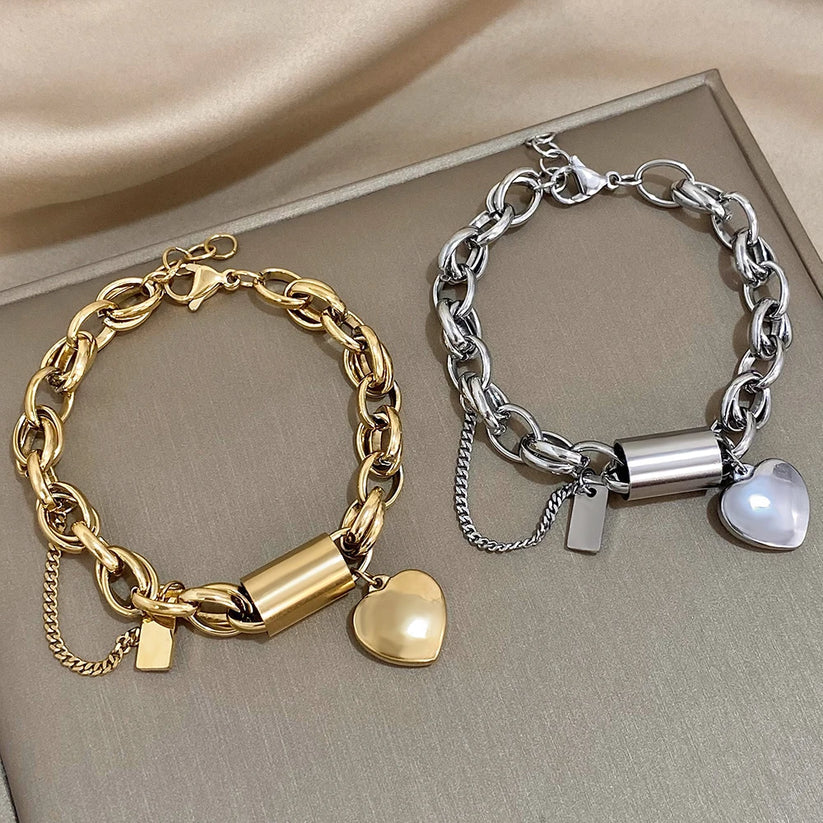 Bracciale Chunky Avvolgente | Oro Bianco