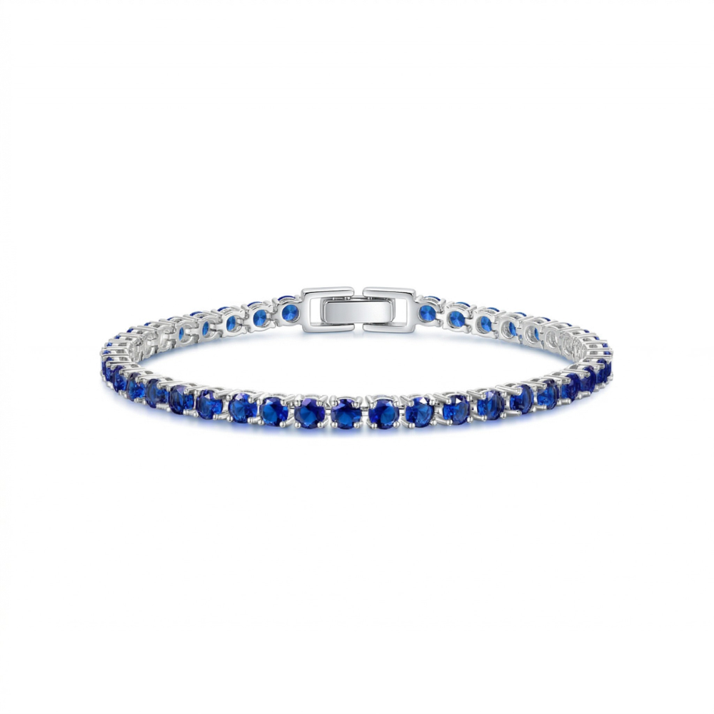 Bracciale Tennis Zaffiro | Oro Bianco
