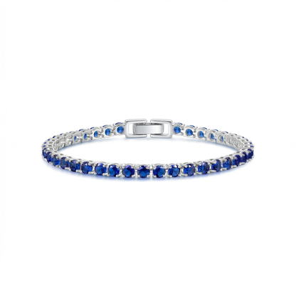 Bracciale Tennis Zaffiro | Oro Bianco