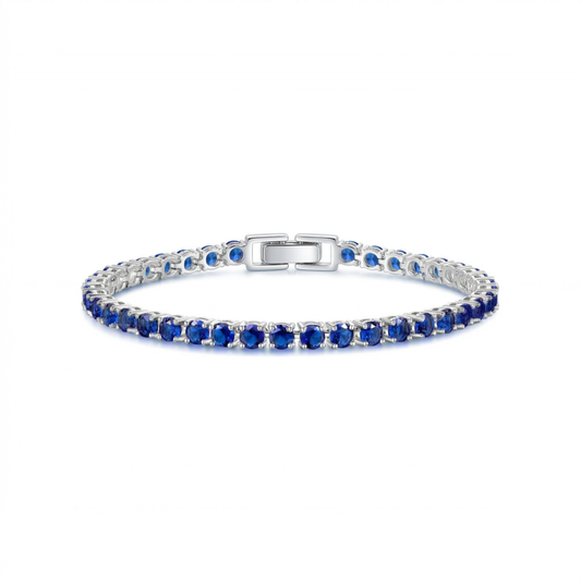 Bracciale Tennis Zaffiro | Oro Bianco