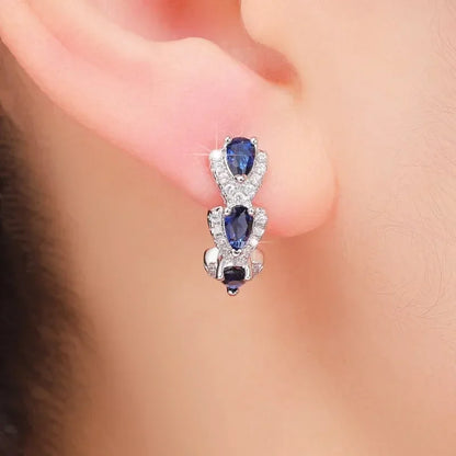Orecchini Royal Sapphire Crest | Oro Bianco
