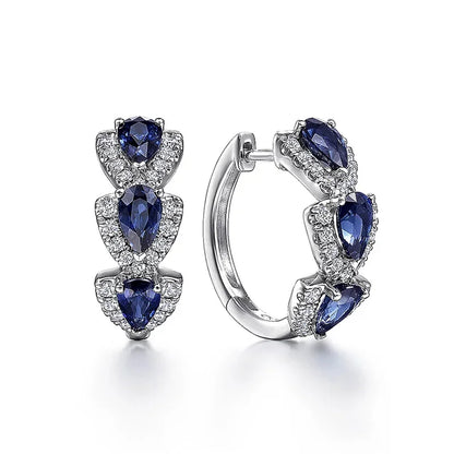 Orecchini Royal Sapphire Crest | Oro Bianco