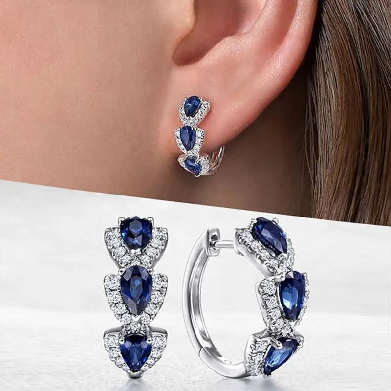 Orecchini Royal Sapphire Crest | Oro Bianco