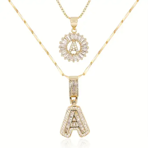 Collana con Iniziale Pavé | Oro Bianco