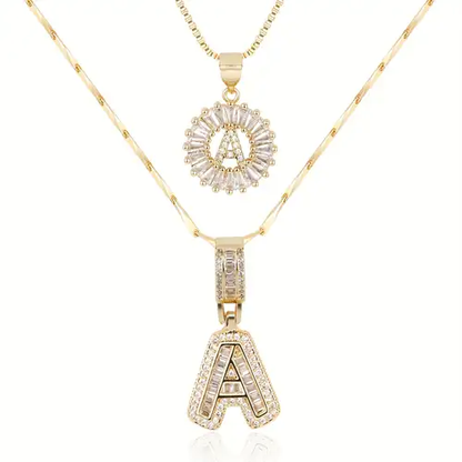 Collana con Iniziale Pavé | Oro