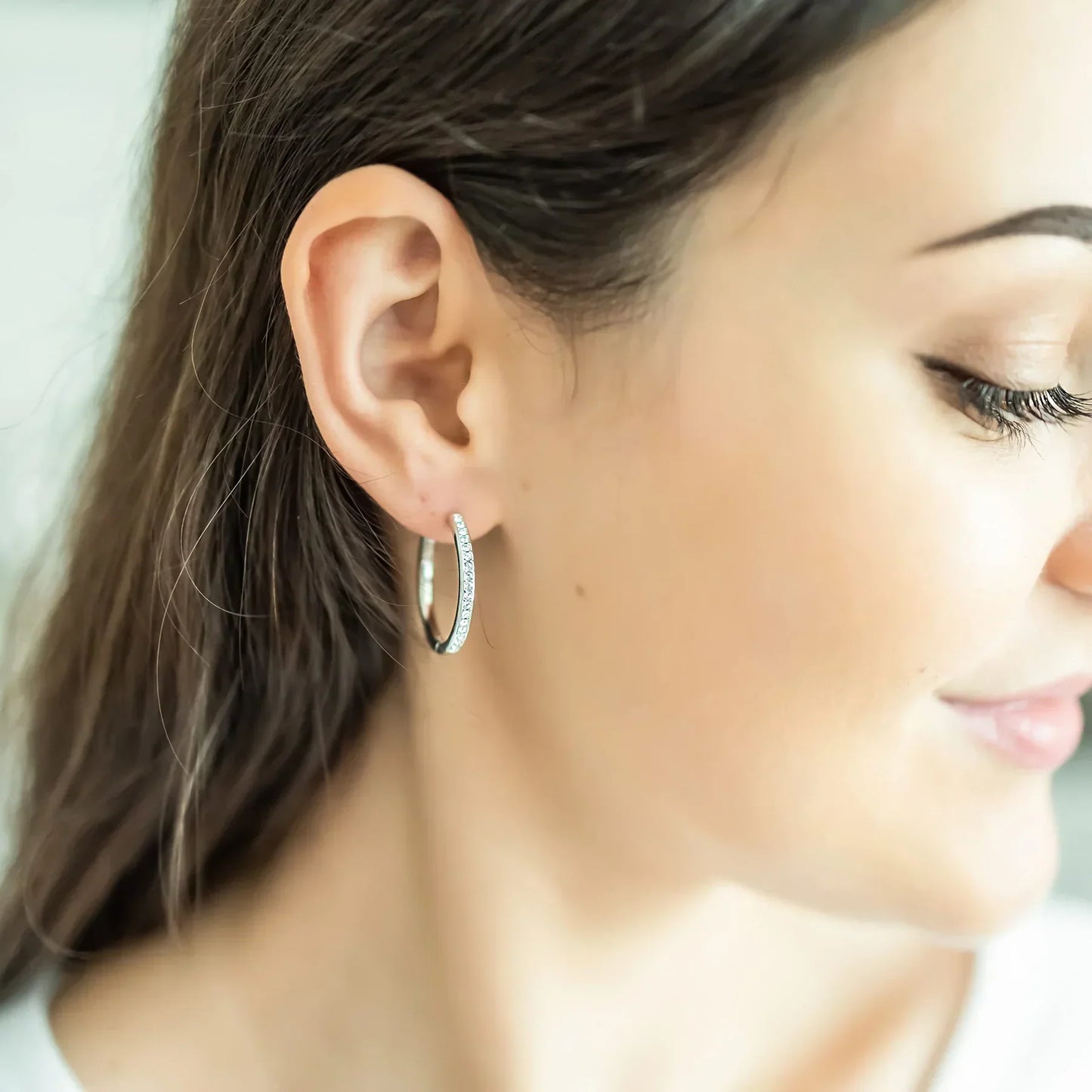 Orecchini Sorel Pavé | Oro Bianco