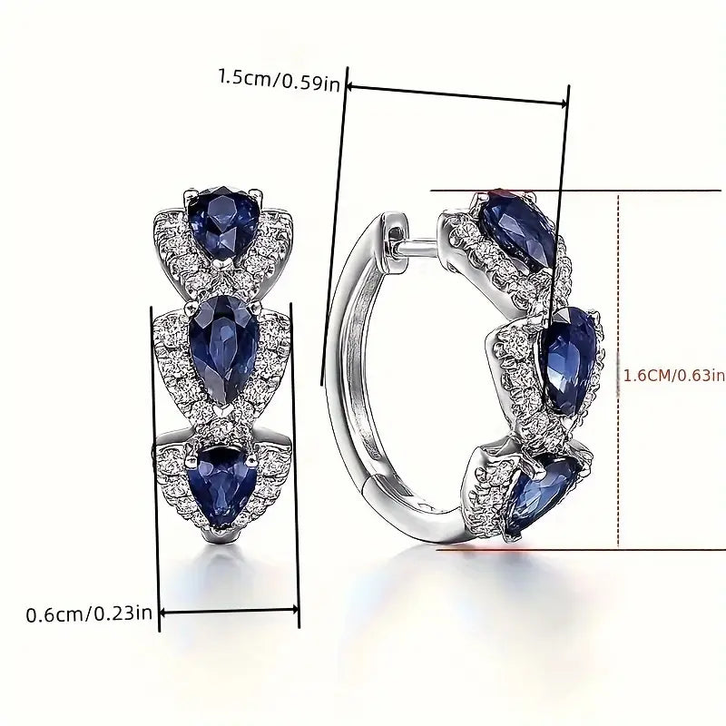Orecchini Royal Sapphire Crest | Oro Bianco