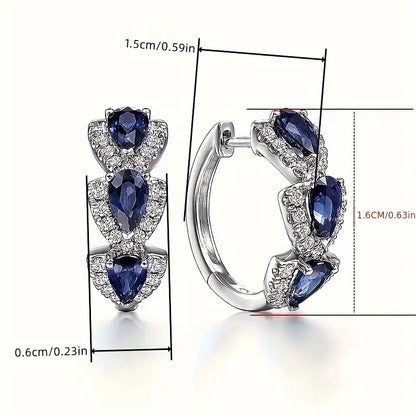 Orecchini Royal Sapphire Crest | Oro Bianco