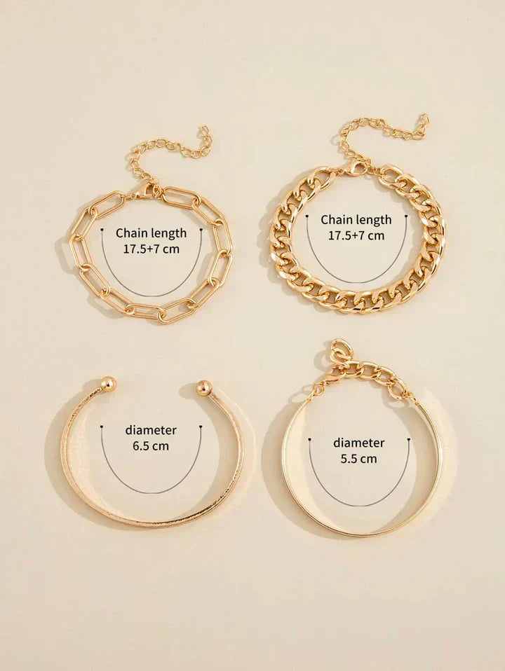 Set di Bracciali Elan Mercer | Oro Bianco